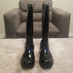 Women's Michael Kors Black Stormy Rain Boots (NEW) Size 8